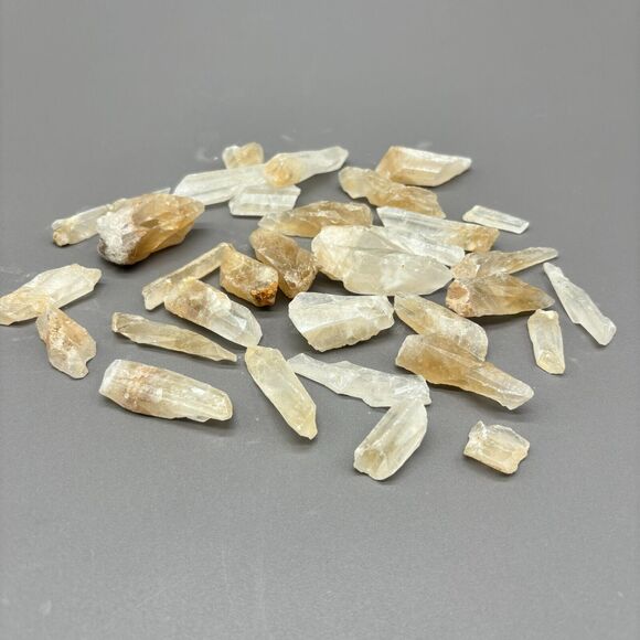 Quartz Crystal Shards Natural Rough Champagne Yellow Clear 7.5 oz Lot Healing - Picture 2 of 7